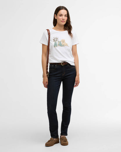 Barbour Brambles Womens T-Shirt - White | CHO | Designer Womens T-Shirts