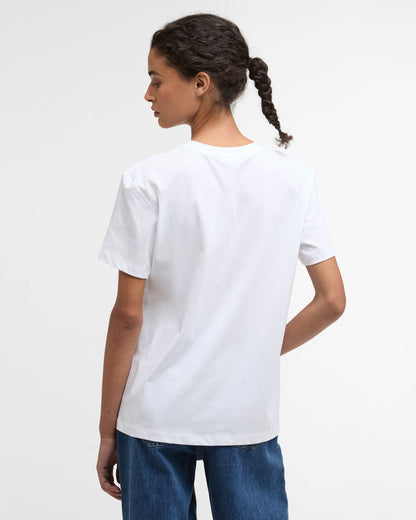 Barbour Bedale Womens T-Shirt - White | CHO | Designer Womens T-Shirts