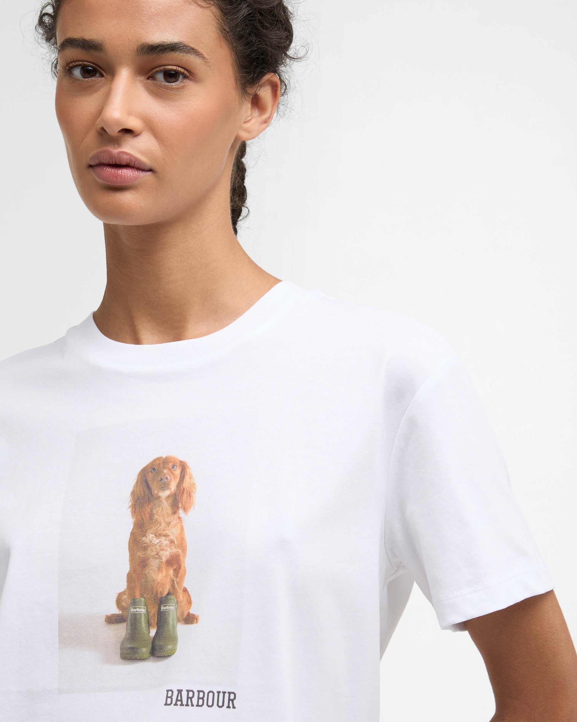 Barbour Bedale Womens T-Shirt - White | CHO | Designer Womens T-Shirts
