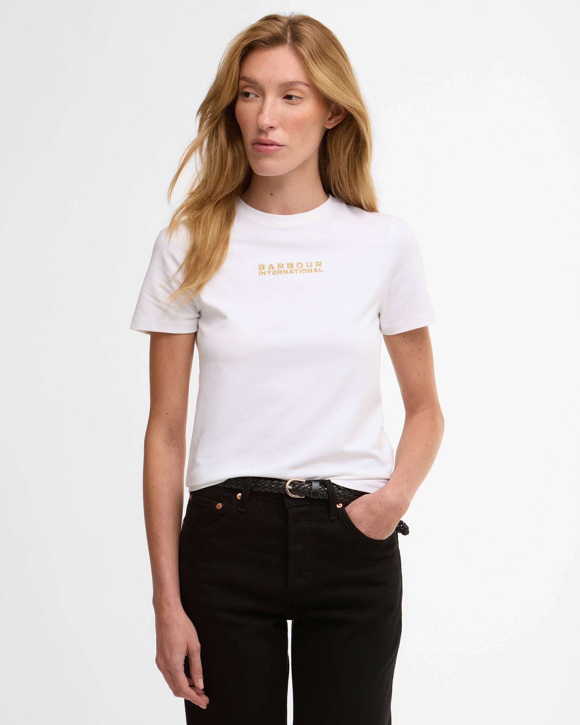 Barbour International Devin Womens T-Shirt - White | CHO | Designer Womens T-Shirts