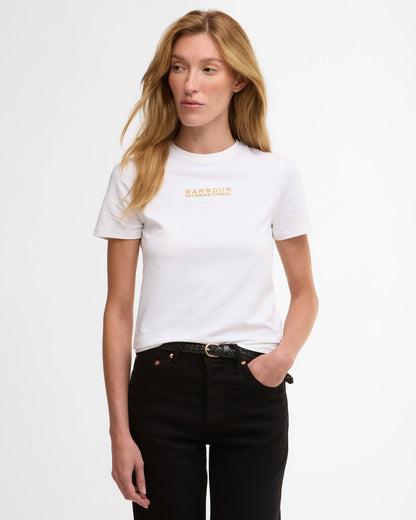 Barbour International Devin Womens T-Shirt - White | CHO | Designer Womens T-Shirts