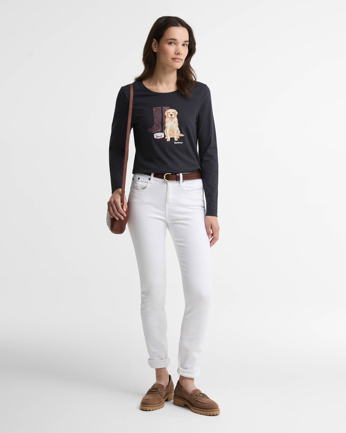 Barbour Hedley Womens Long Sleeve T - Shirt - Dark Navy | CHO | Designer Womens Long Sleeve T - Shirts