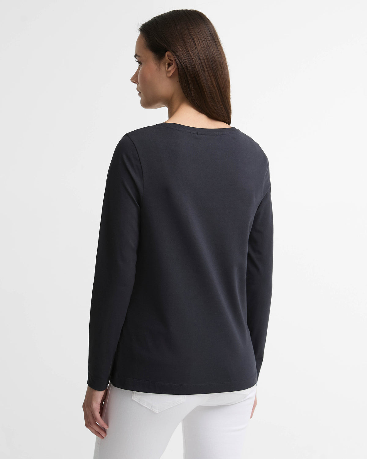 Barbour Hedley Womens Long Sleeve T - Shirt - Dark Navy | CHO | Designer Womens Long Sleeve T - Shirts