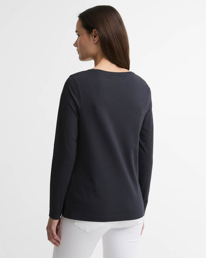 Barbour Hedley Womens Long Sleeve T - Shirt - Dark Navy | CHO | Designer Womens Long Sleeve T - Shirts