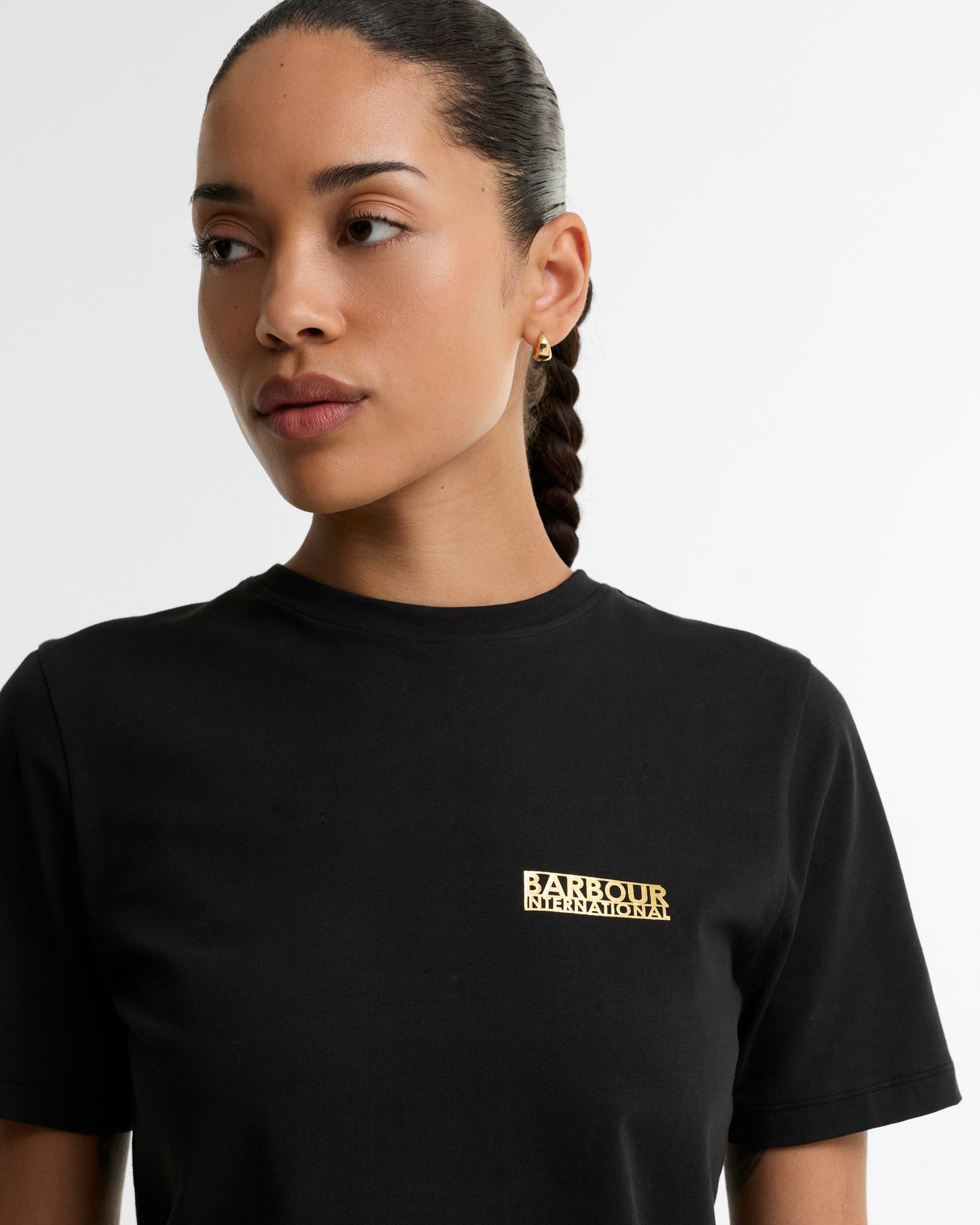 Barbour International Colletta Womens T - Shirt - Black | CHO | Designer Womens Short Sleeve T - Shirts