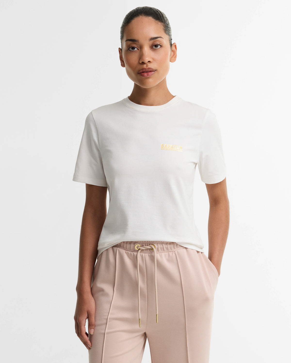 Barbour International Colletta Womens T - Shirt - Off White | CHO | Designer Womens Short Sleeve T - Shirts
