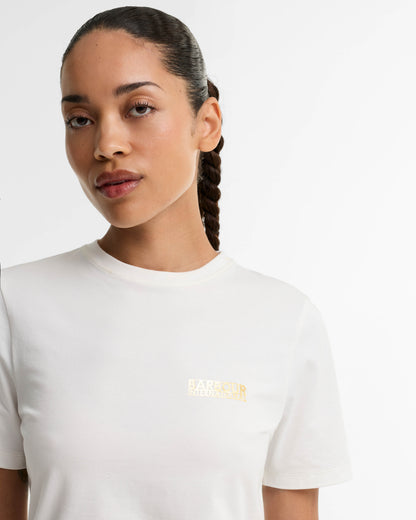 Barbour International Colletta Womens T - Shirt - Off White | CHO | Designer Womens Short Sleeve T - Shirts