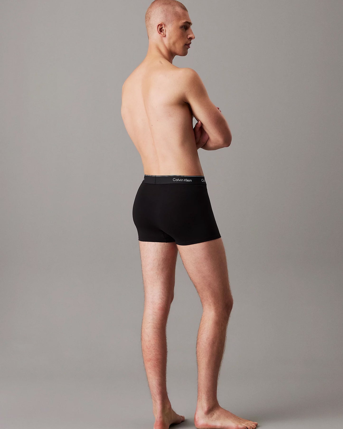 Calvin Klein 3 Pack Icon Cotton Stretch Mens Relaxed Fit Trunks - Black/Black/Black