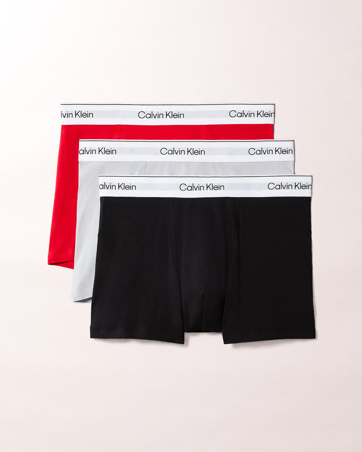 Calvin Klein 3 Pack Icon Mens Relaxed Fit Trunks - Black/Goji Berry/Harbor Mist
