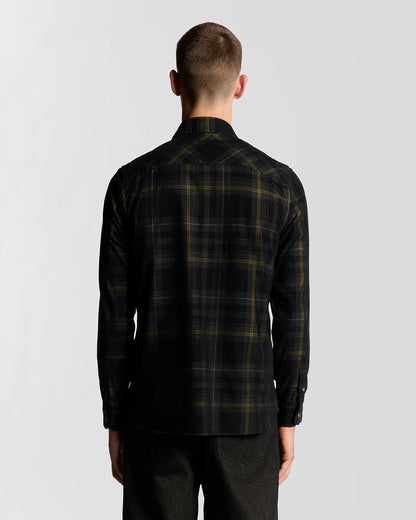 Lyle & Scott Tartan Corduroy Shirt - Z865 Jet Black