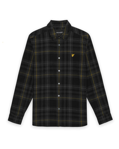 Lyle & Scott Tartan Corduroy Shirt - Z865 Jet Black