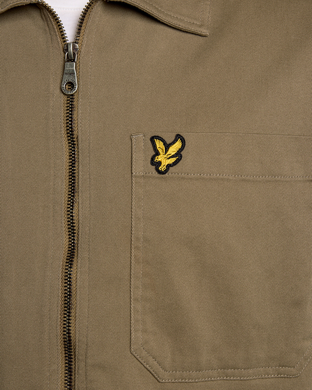 Lyle & Scott Enzyme Wash Mens Zip Overshirt - X569 Khaki Ash