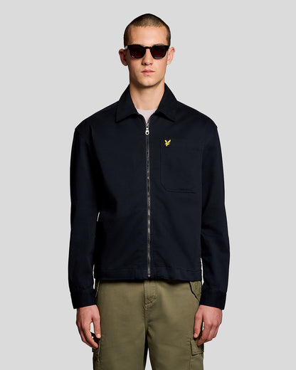 Lyle & Scott Enzyme Wash Mens Zip Overshirt - Z271 Dark Navy