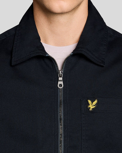 Lyle & Scott Enzyme Wash Mens Zip Overshirt - Z271 Dark Navy