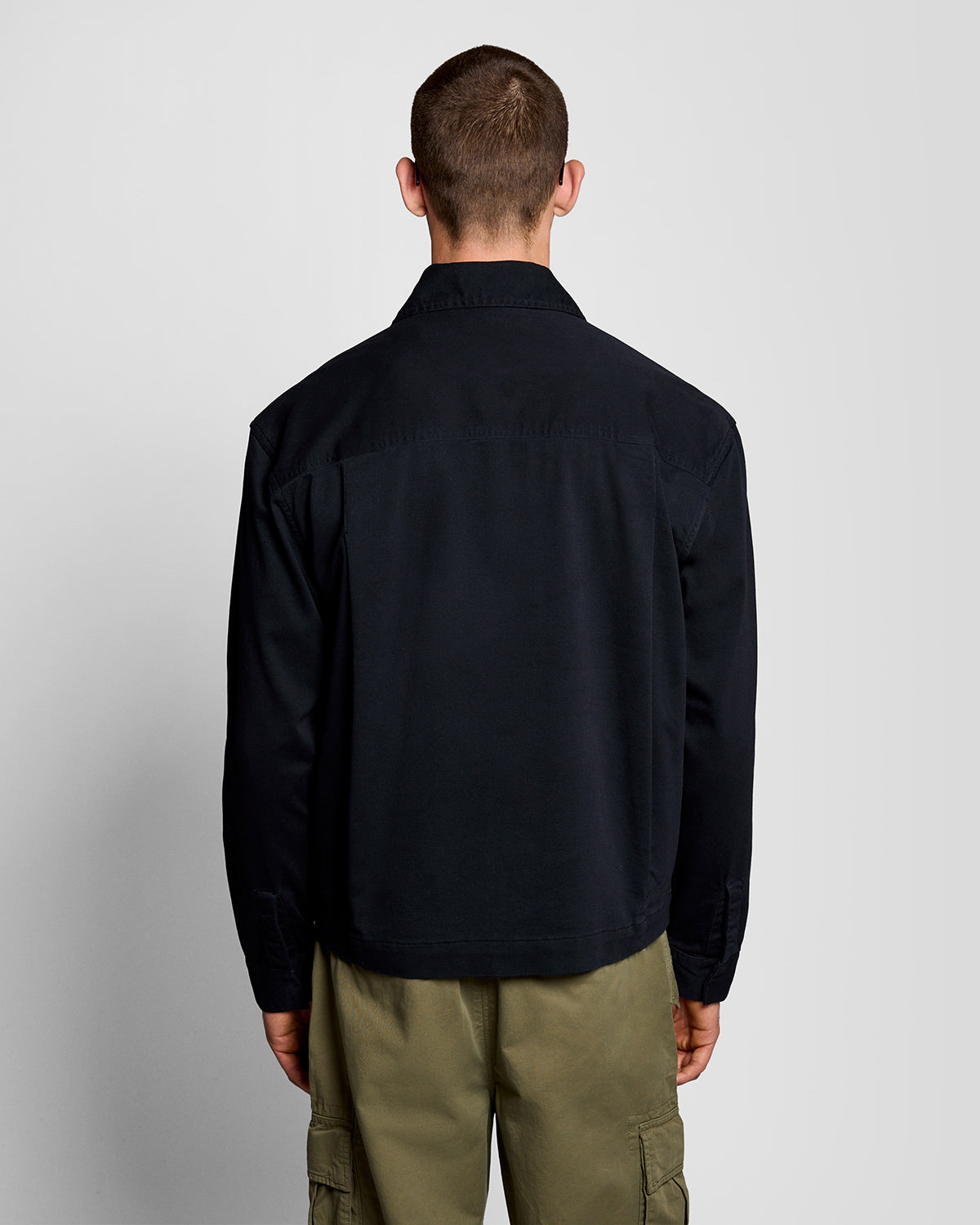 Lyle & Scott Enzyme Wash Mens Zip Overshirt - Z271 Dark Navy