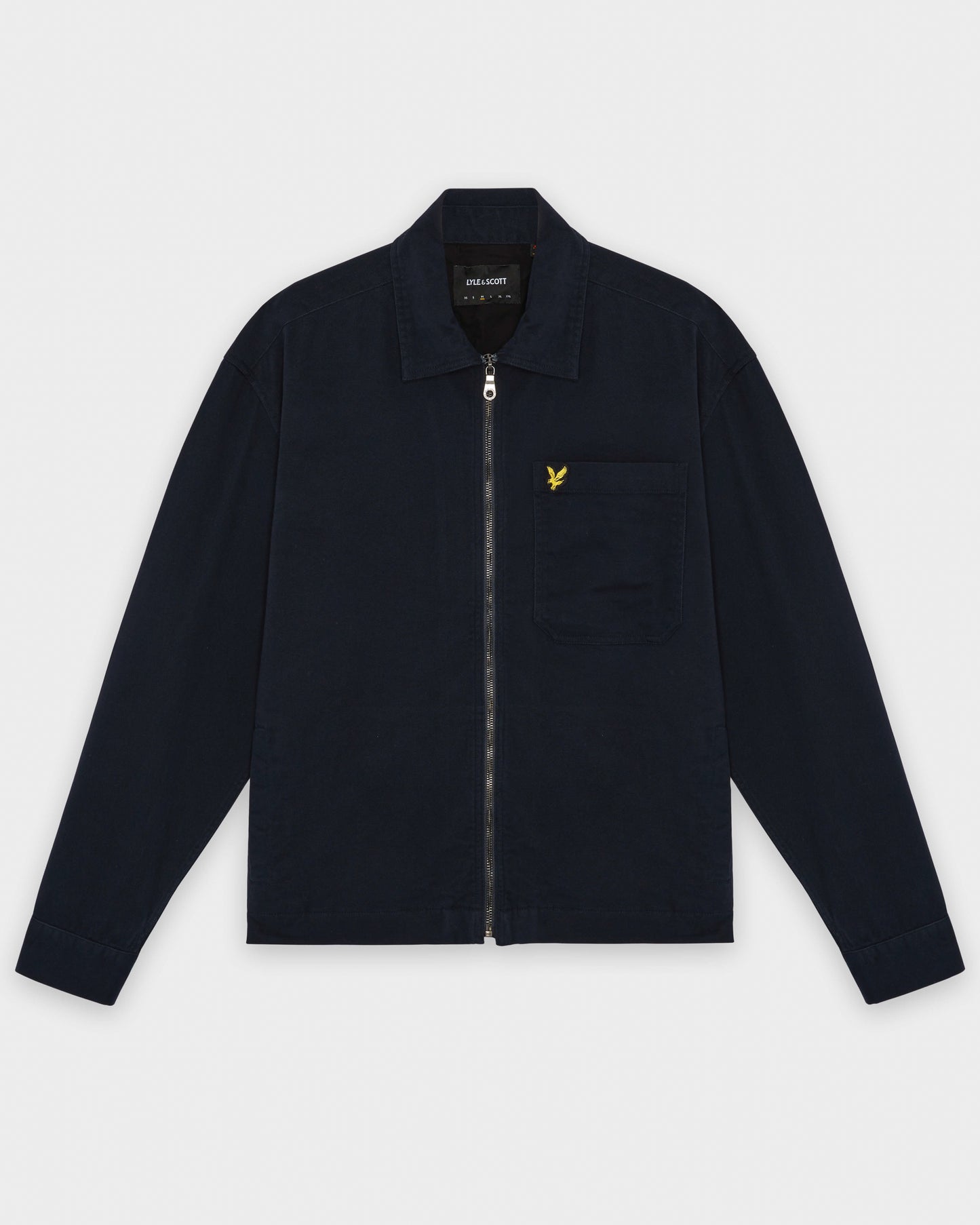 Lyle & Scott Enzyme Wash Mens Zip Overshirt - Z271 Dark Navy