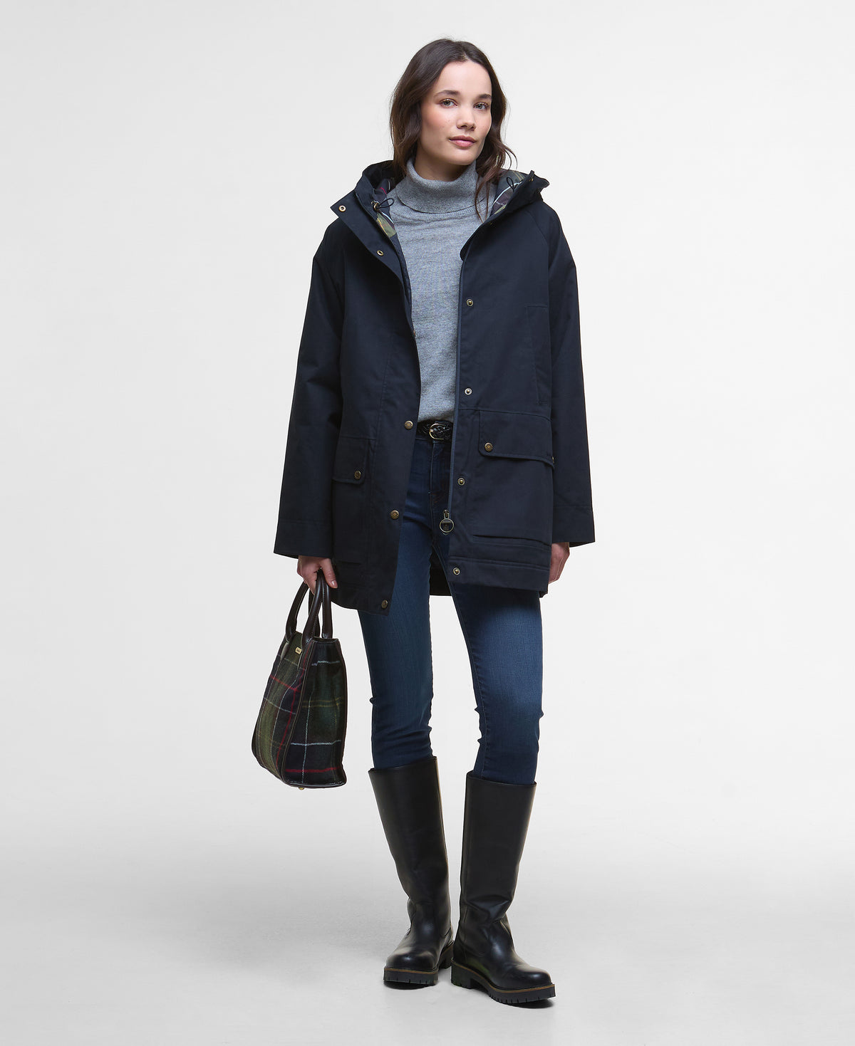 Barbour Winter Beadnell Womens Waterproof Jacket - Deep Navy/Classic | CHO | Designer Womens Coats & Jackets