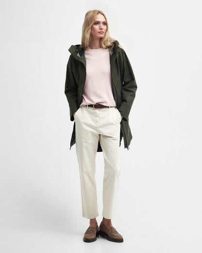 Barbour Heron Womens Waterproof Jacket - Olive | CHO | Designer Womens Rain Coats