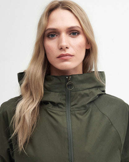 Barbour Heron Womens Waterproof Jacket - Olive | CHO | Designer Womens Rain Coats