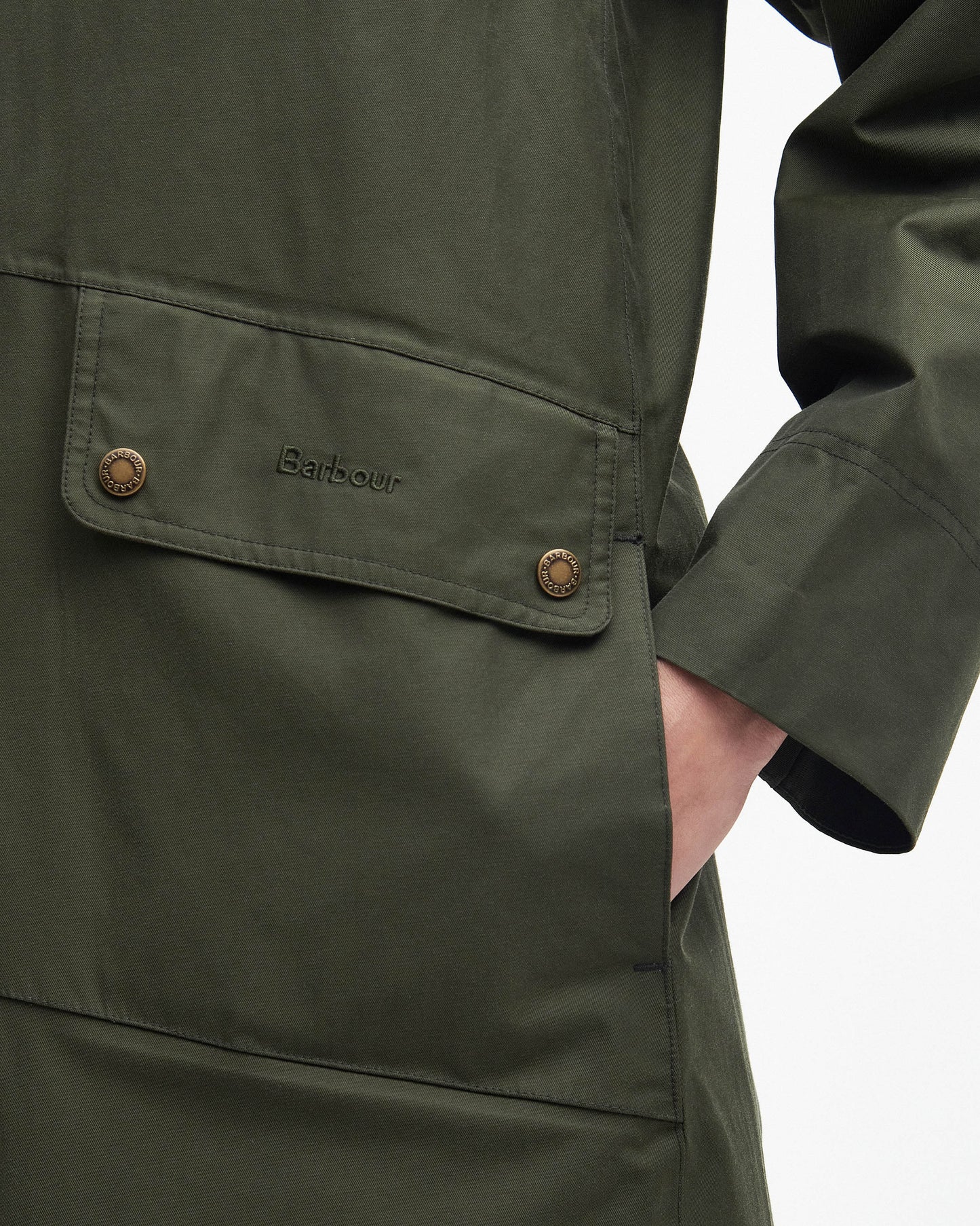 Barbour Heron Womens Waterproof Jacket - Olive | CHO | Designer Womens Rain Coats