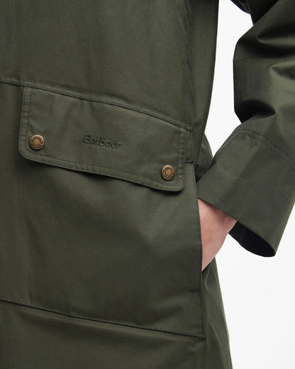 Barbour Heron Womens Waterproof Jacket - Olive | CHO | Designer Womens Rain Coats