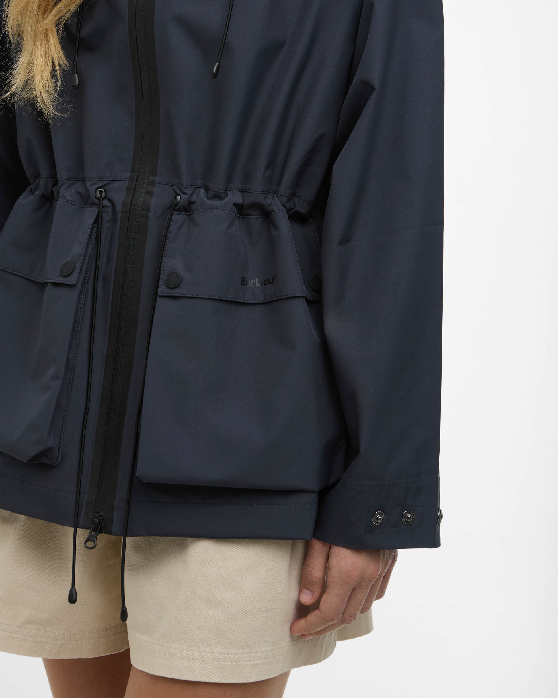 Barbour Dovecragg Womens Waterproof Jacket - Dusk Grey / Fondant | CHO | Designer Womens Rain Coats