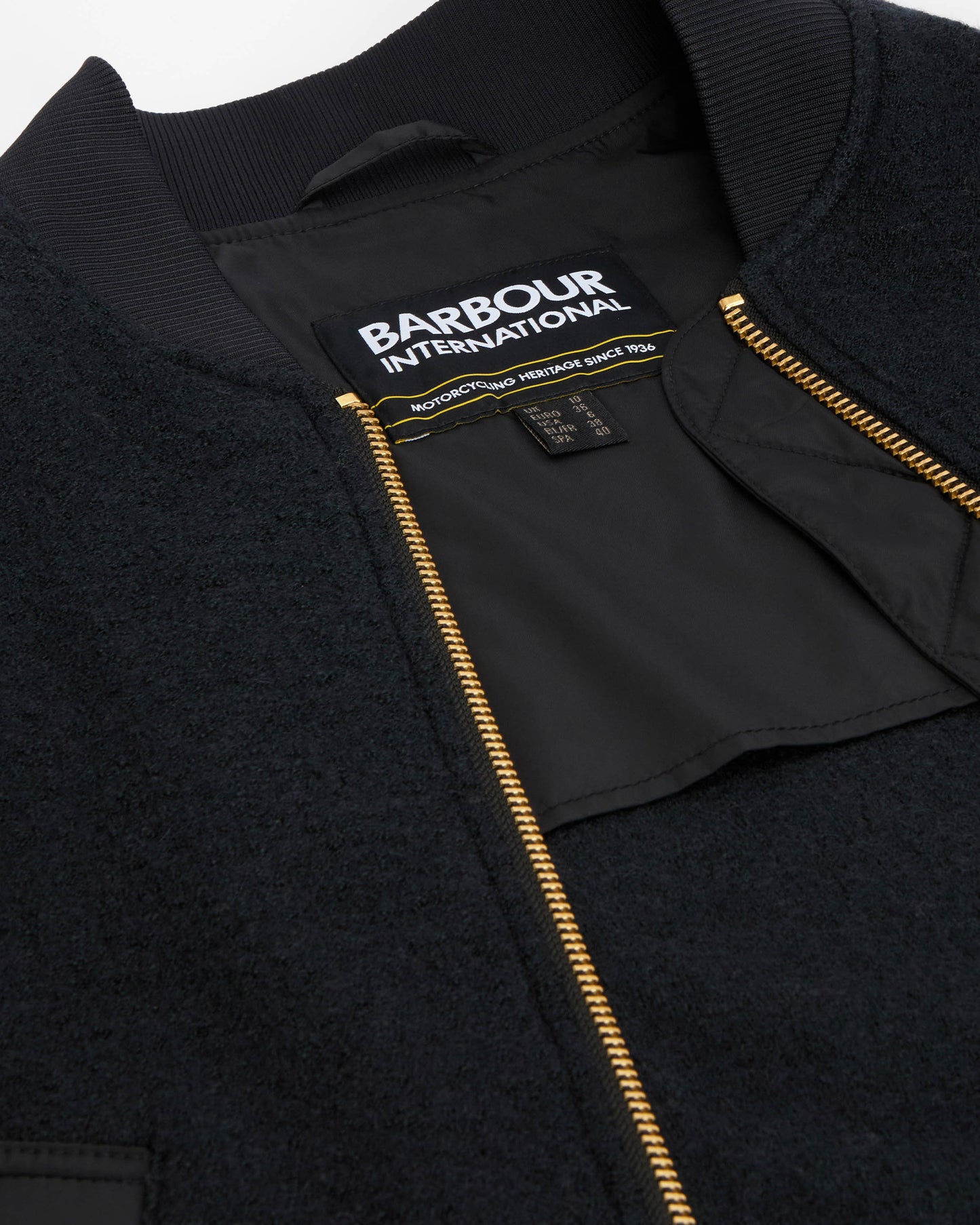 Barbour International Monique Womens Wool Bomber Jacket - Black