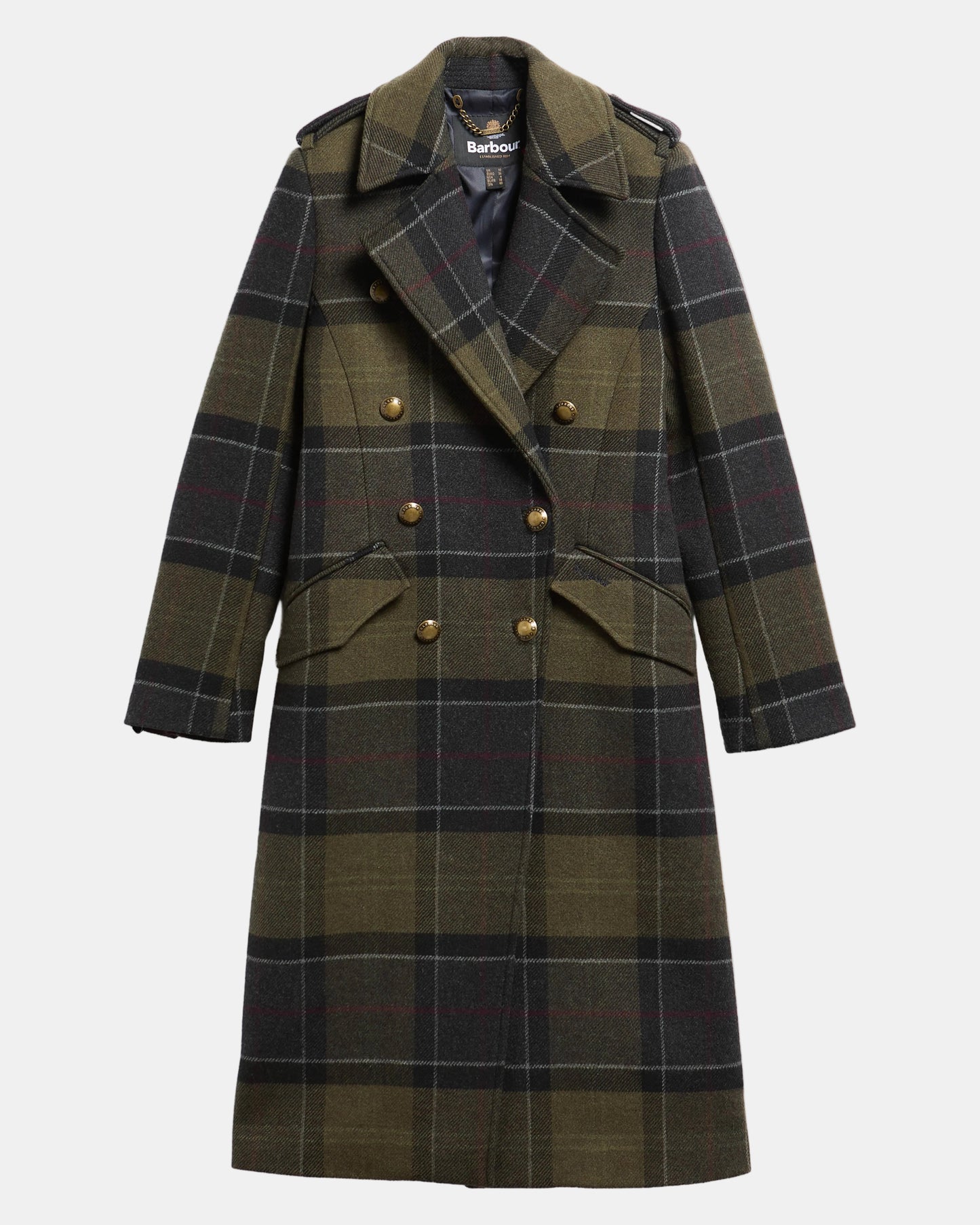 Barbour Cottesmore Womens Checked Wool Coat - Shadow Classic Tartan