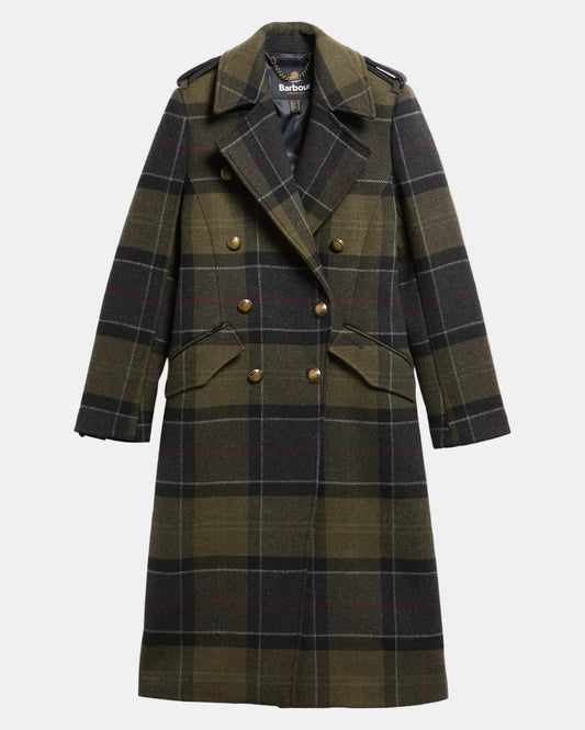 Barbour Cottesmore Womens Checked Wool Coat - Shadow Classic Tartan