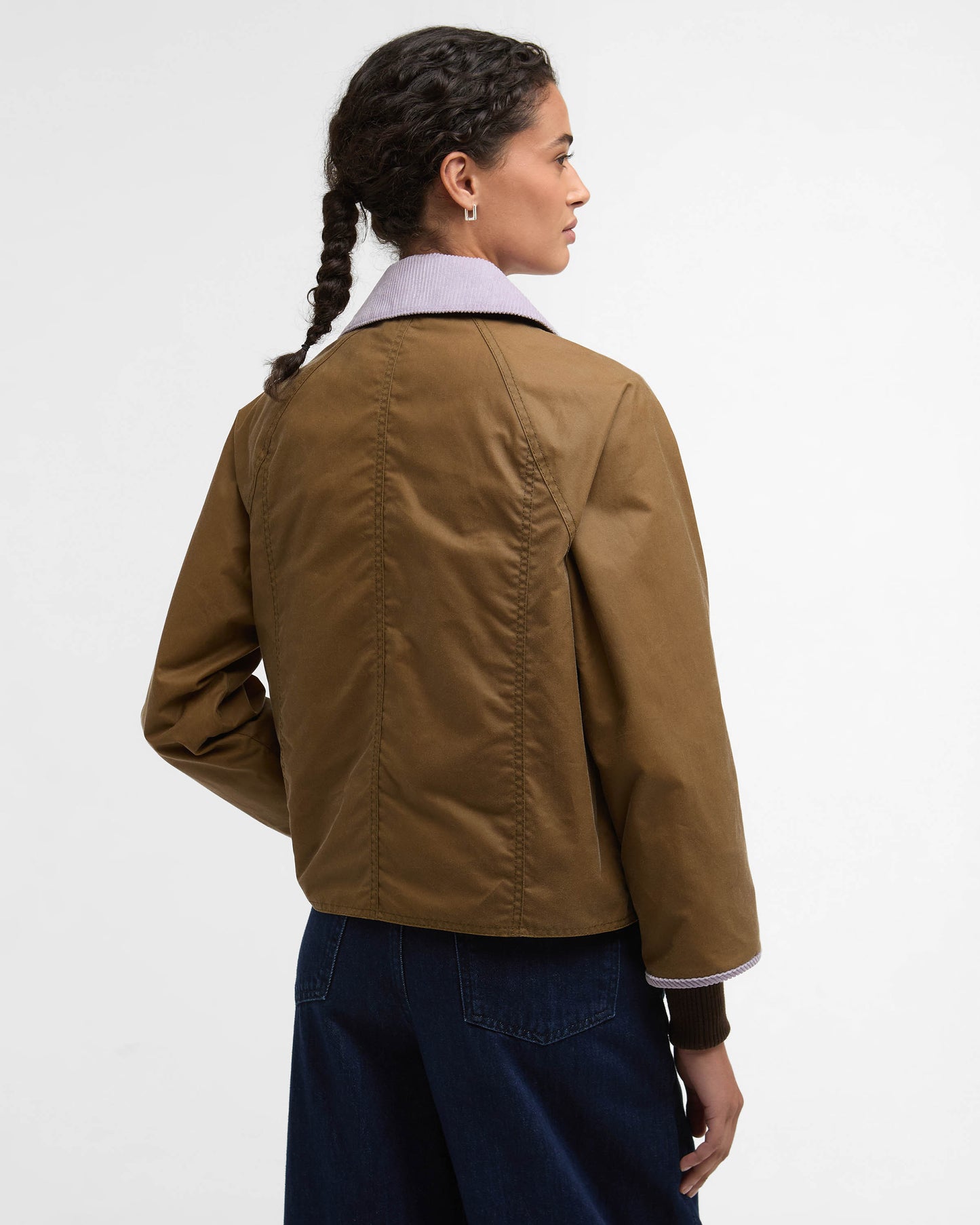 Barbour Cropped Beadnell Womens Wax Jacket - Sand/Dress/Heather Mist