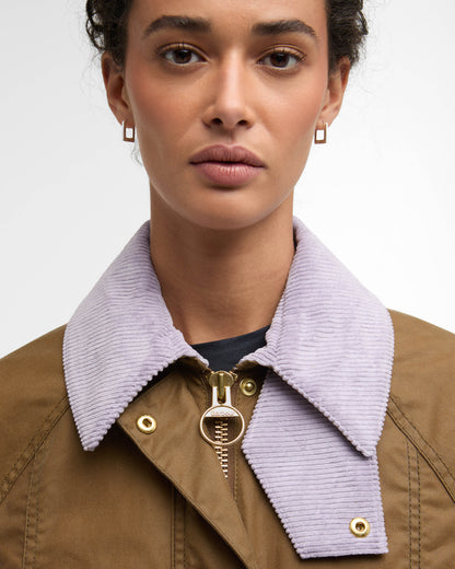 Barbour Cropped Beadnell Womens Wax Jacket - Sand/Dress/Heather Mist