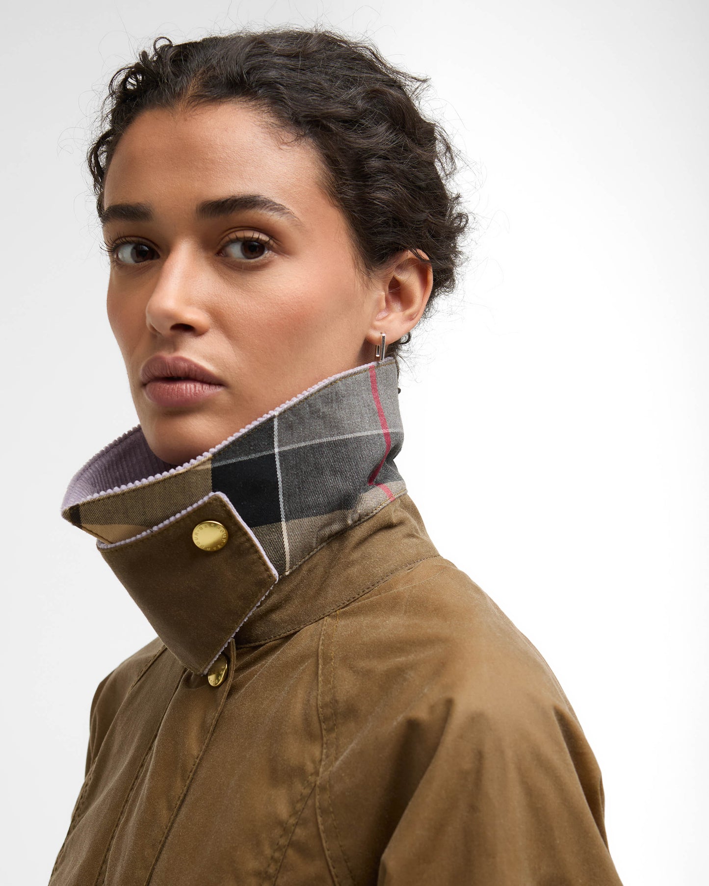 Barbour Cropped Beadnell Womens Wax Jacket - Sand/Dress/Heather Mist