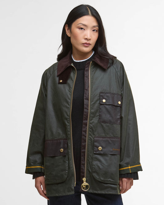 Barbour Luella Womens Wax Jacket - Fern/Ancient Tartan