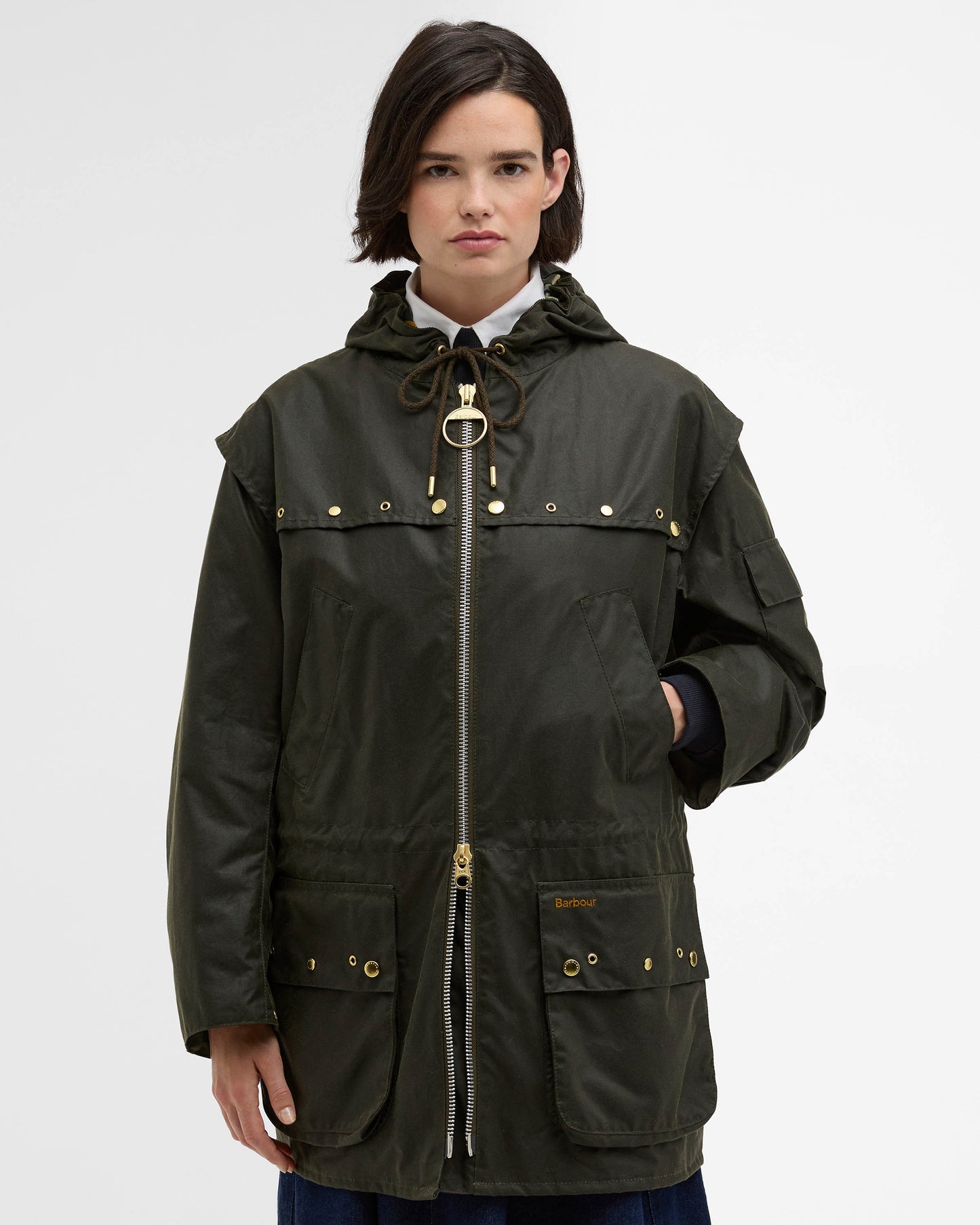 Barbour Aberford Womens Wax Jacket - Archive Olive/Ancient Tartan