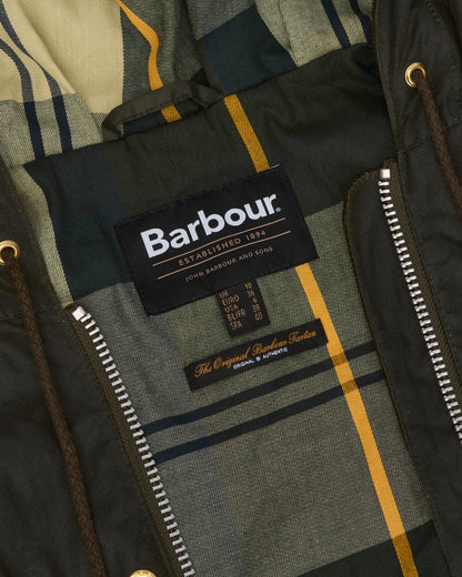 Barbour Aberford Womens Wax Jacket - Archive Olive/Ancient Tartan