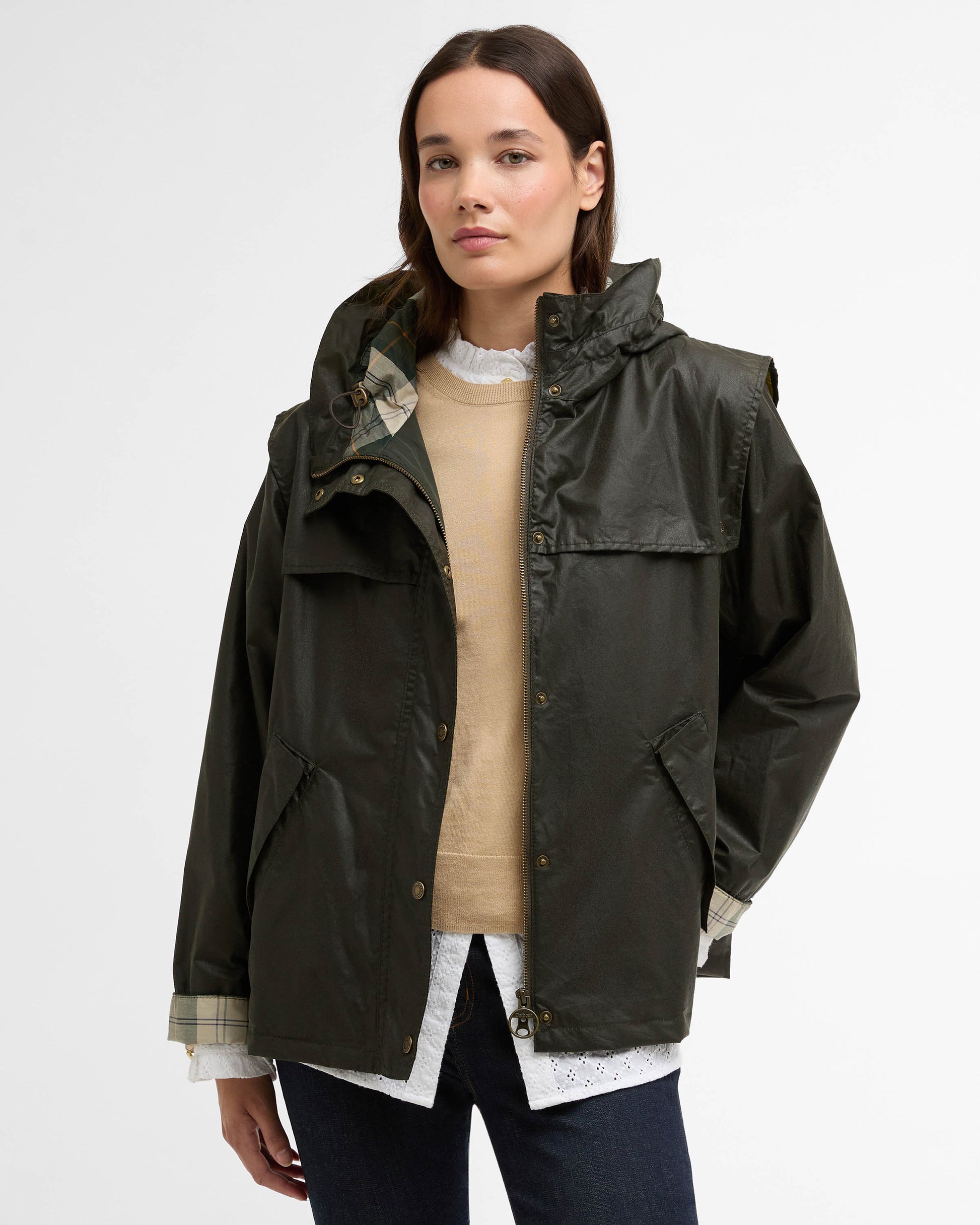 Barbour Ornella Womens Wax Jacket - Archive Olive/Ancient | CHO | Designer Womens Wax Jackets