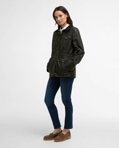 Barbour Summer Sapper Womens Wax Jacket - Archive Olive/Ancient | CHO | Designer Womens Wax Jackets