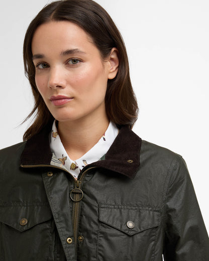 Barbour Summer Sapper Womens Wax Jacket - Archive Olive/Ancient | CHO | Designer Womens Wax Jackets