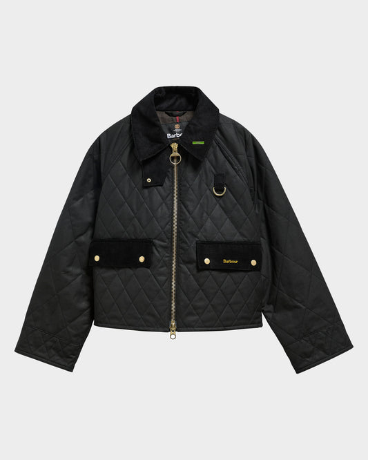 Barbour Icons Quilted Spey Womens Wax Jacket - Black/Classic