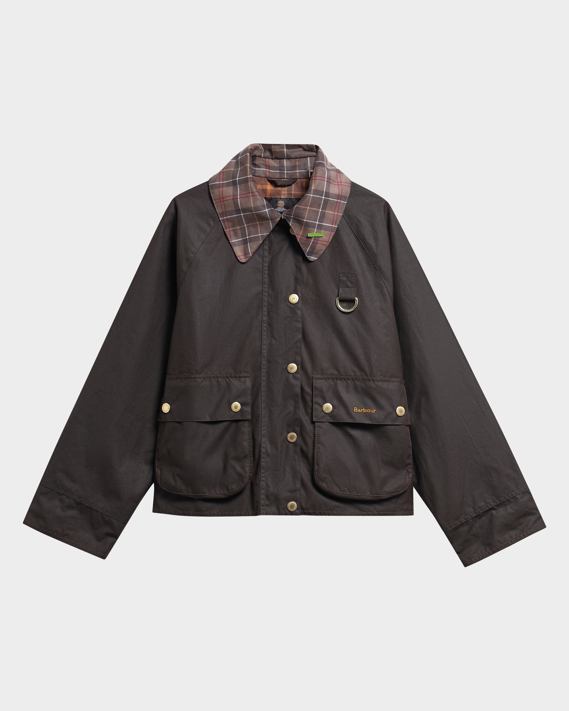Barbour Icons Tartan Collar Spey Womens Wax Jacket - Rustic/Muted | CHO | Designer Womens Wax Jackets