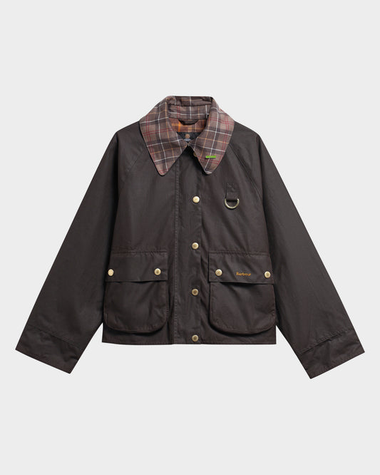 Barbour Icons Tartan Collar Spey Womens Wax Jacket - Rustic/Muted