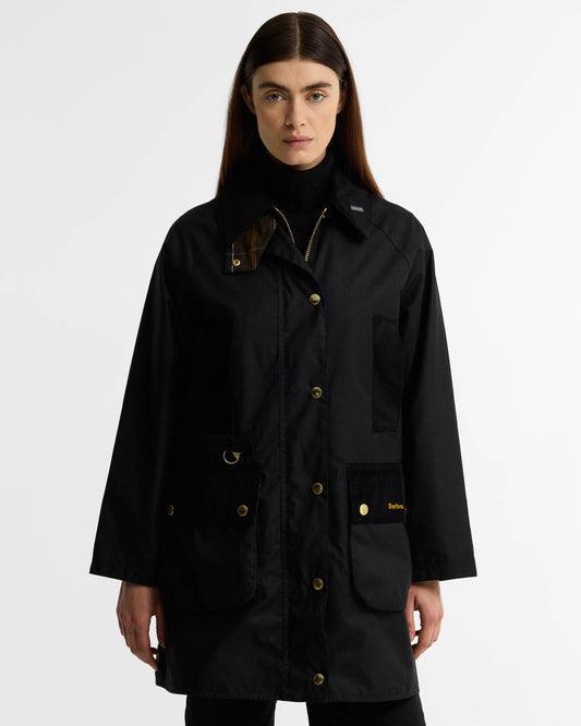 Barbour Icons Modern Beaufort Womens Wax Jacket - Black/Classic | CHO | Designer Womens Wax Jackets