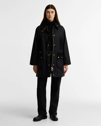 Barbour Icons Modern Beaufort Womens Wax Jacket - Black/Classic | CHO | Designer Womens Wax Jackets