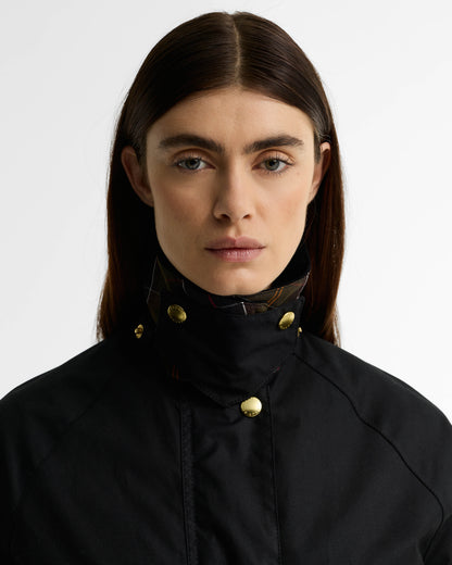 Barbour Icons Modern Beaufort Womens Wax Jacket - Black/Classic | CHO | Designer Womens Wax Jackets