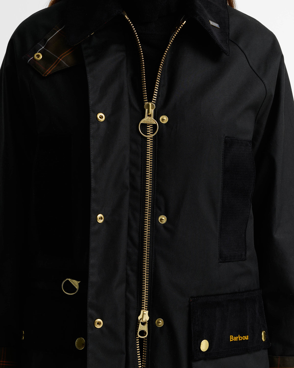 Barbour Icons Modern Beaufort Womens Wax Jacket - Black/Classic | CHO | Designer Womens Wax Jackets
