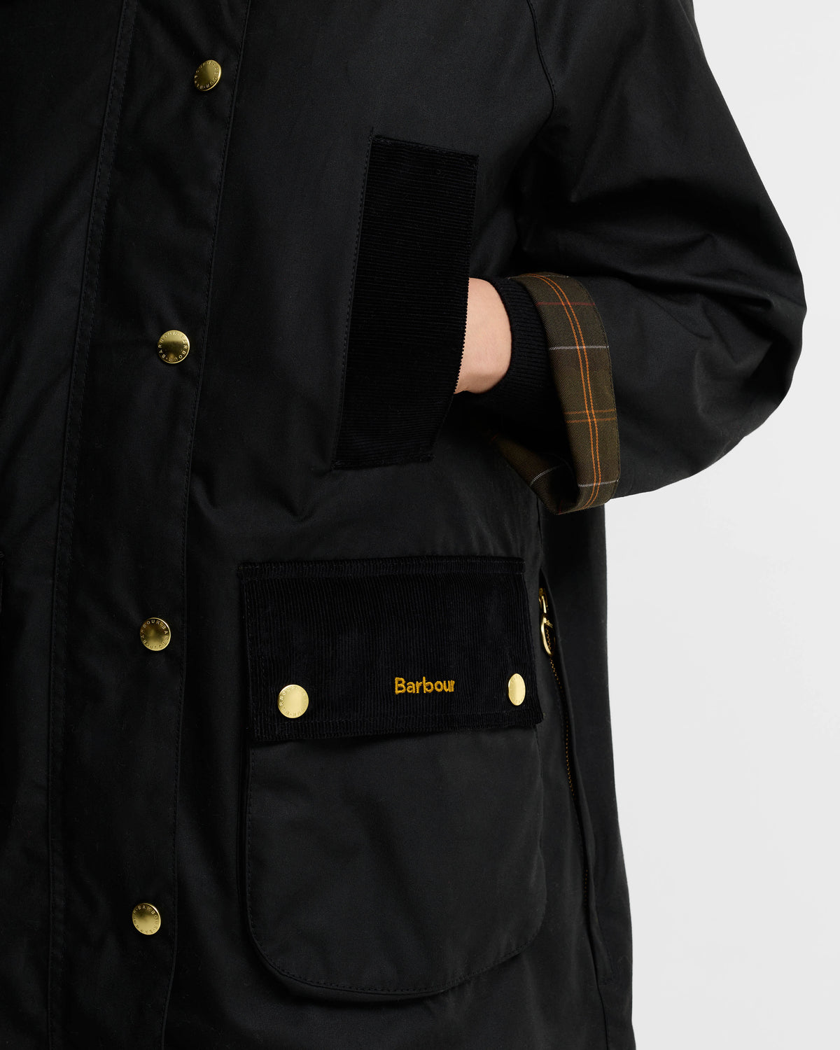 Barbour Icons Modern Beaufort Womens Wax Jacket - Black/Classic | CHO | Designer Womens Wax Jackets