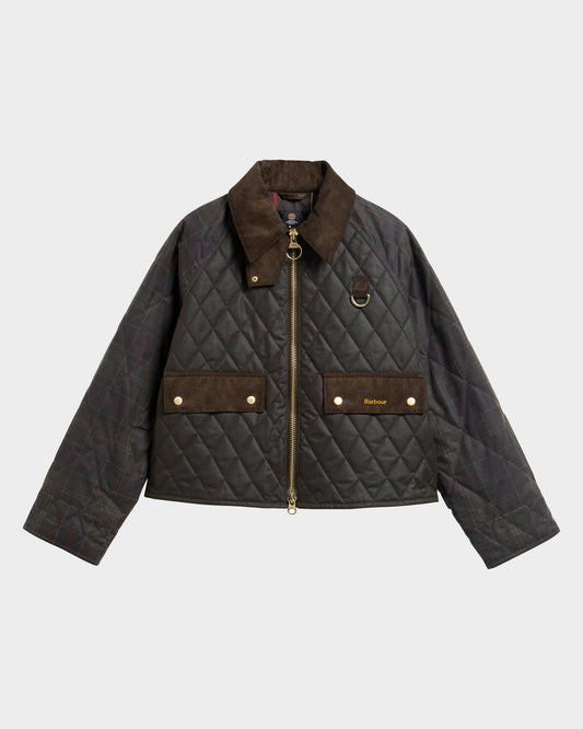 Barbour Tartan Reimagined Icons Tartan Quilted Spey Womens Wax Jacket - Olive/Classic