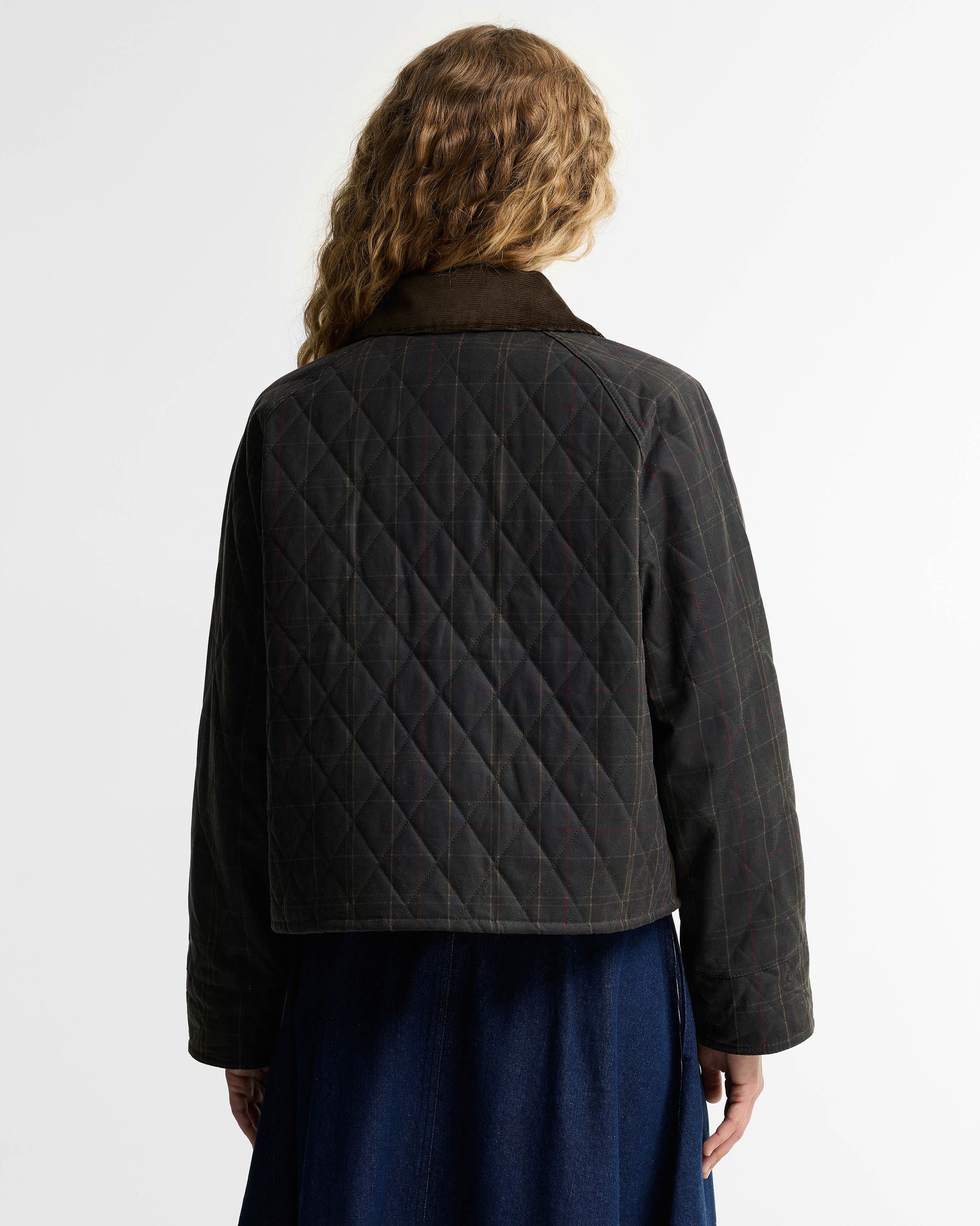 Barbour Tartan Reimagined Icons Tartan Quilted Spey Womens Wax Jacket - Olive/Classic | CHO | Designer Womens Wax Jackets