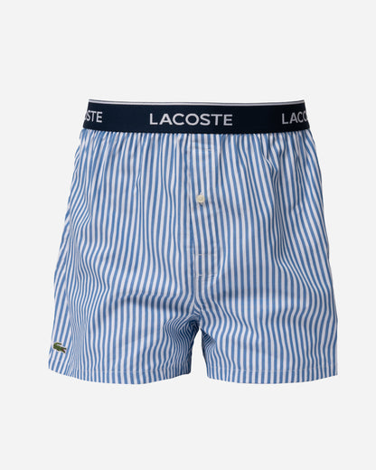 Lacoste 3-Pack Striped Cotton Mens Boxers - Vaporous/Methylene-Navy Blue 8NI