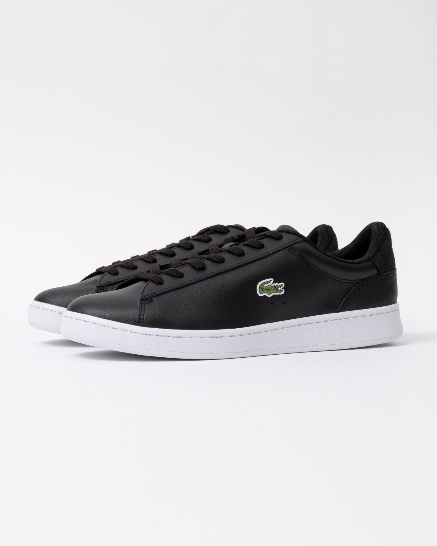 Lacoste Carnaby Leather Mens Trainers in Black-White 312